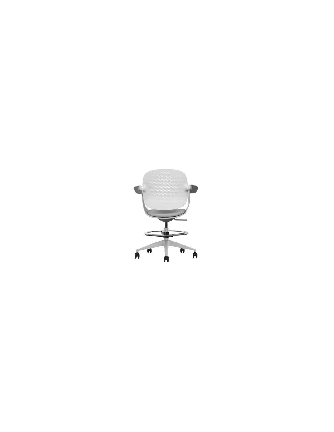 SILLA / TABURETE DE OFICINA TOP WORK GRIS CLARO CROMAD