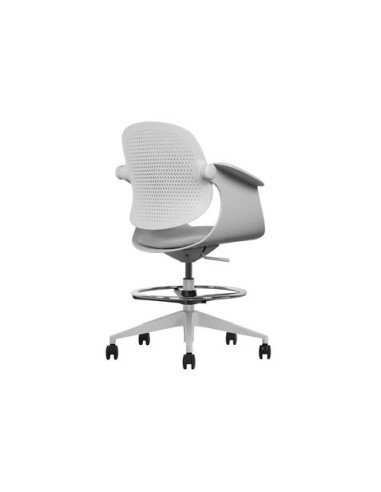 SILLA / TABURETE DE OFICINA TOP WORK GRIS CLARO CROMAD