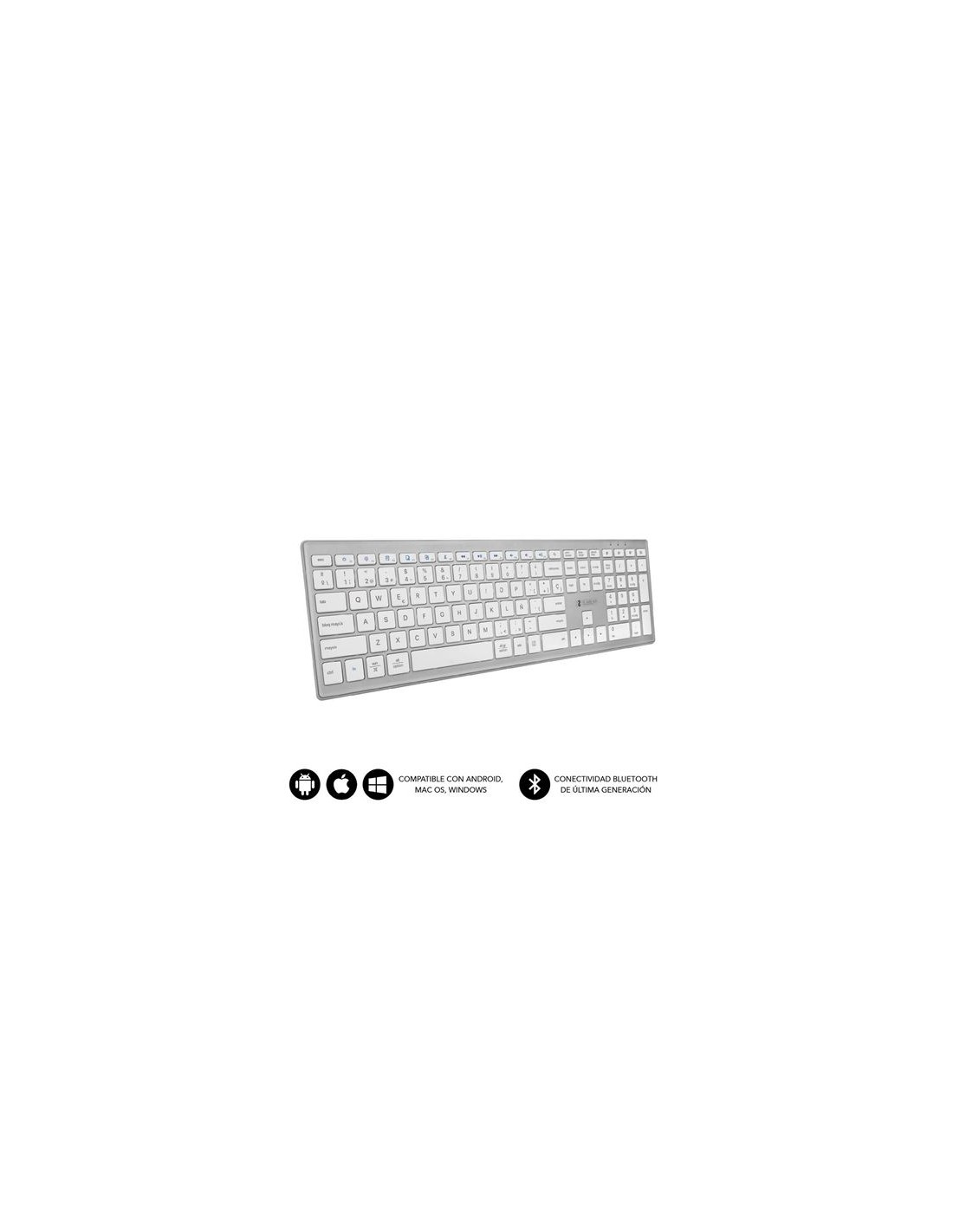 TECLADO BLUETOOTH 5.1 SLIM BLANCO / GRIS SUBBLIM