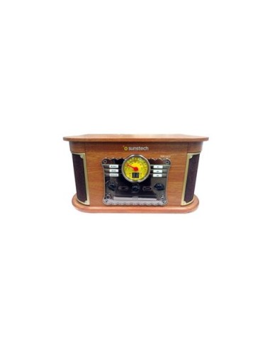 TOCADISCOS DE MADERA RETRO | CD | FM | BT | CASSETTE | PXRC52CDWD SUNSTECH