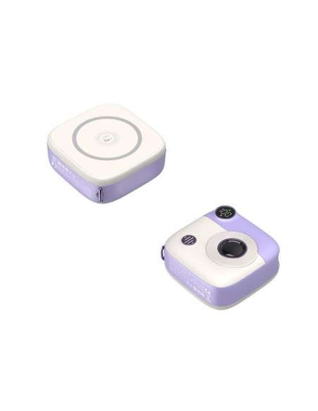 POWERBANK MAGNÉTICA MINI PR223 10000MAH | TIPO C | VIOLETA/BLANCA XO