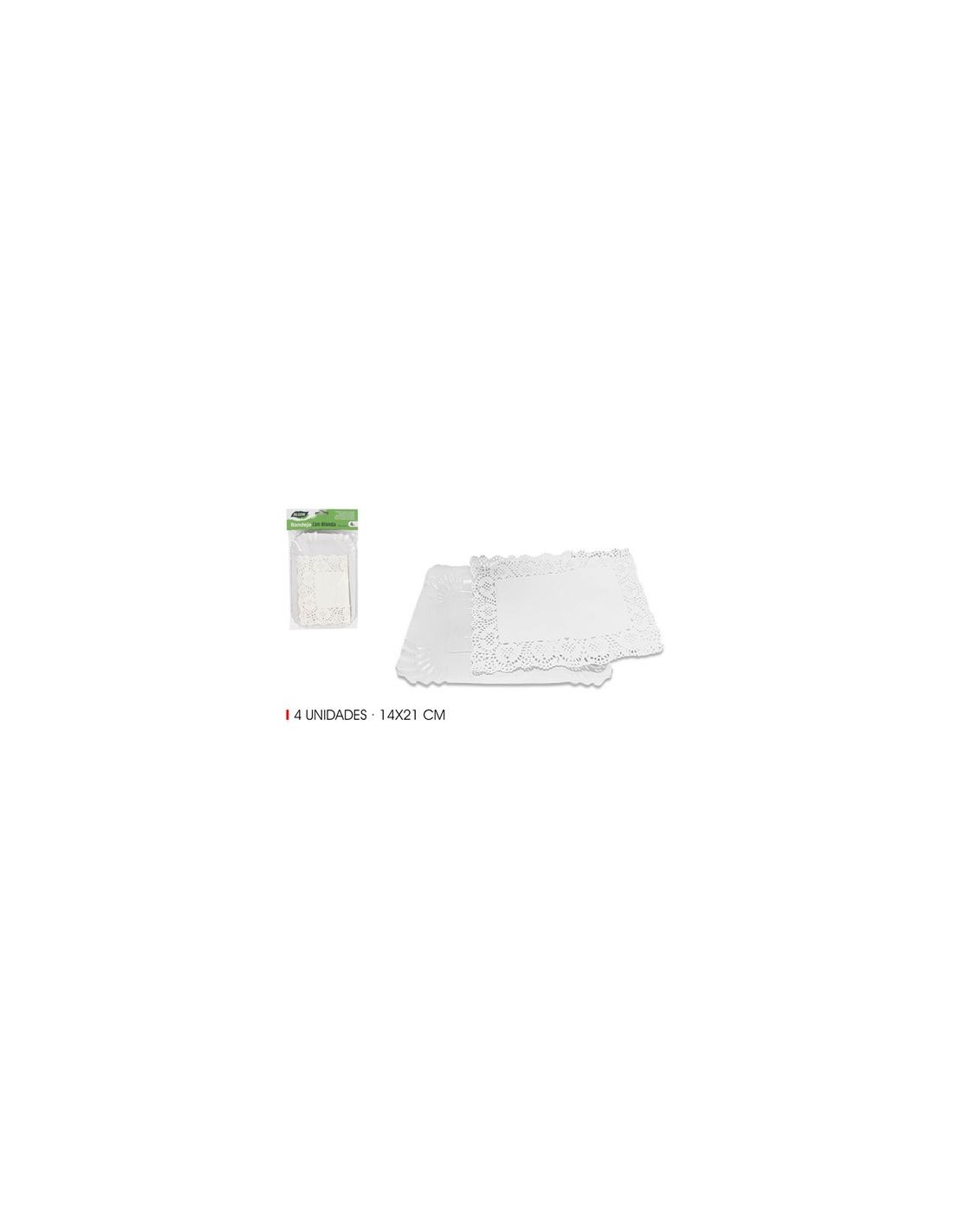 SET 4 BANDEJAS RECTANGULARES CON BLONDA 14X21CM ALGON