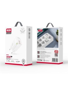 CARGADOR DE CORRIENTE CE07 35W 2 X TIPO C XO BLANCO 2