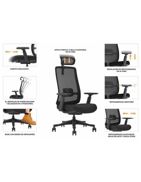 SILLA OFICINA GAMA SENIOR SE9000 CROMAD