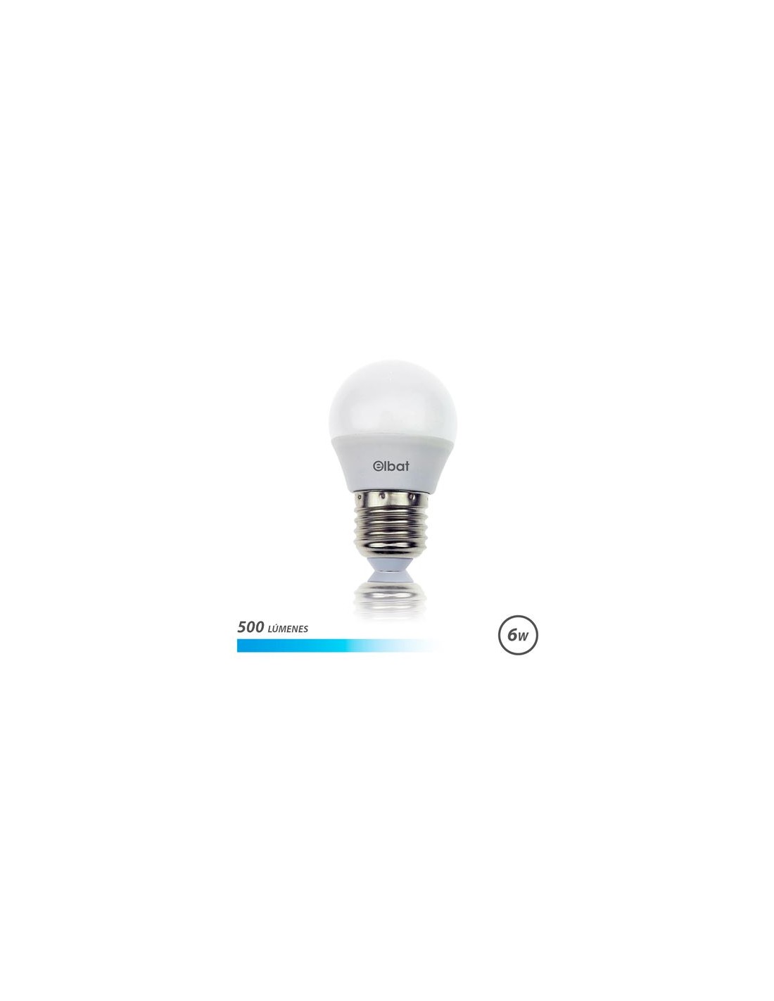 BOMBILLA LED G45 | 6W | 500LM | E27 | LUZ FRIA | ELBAT