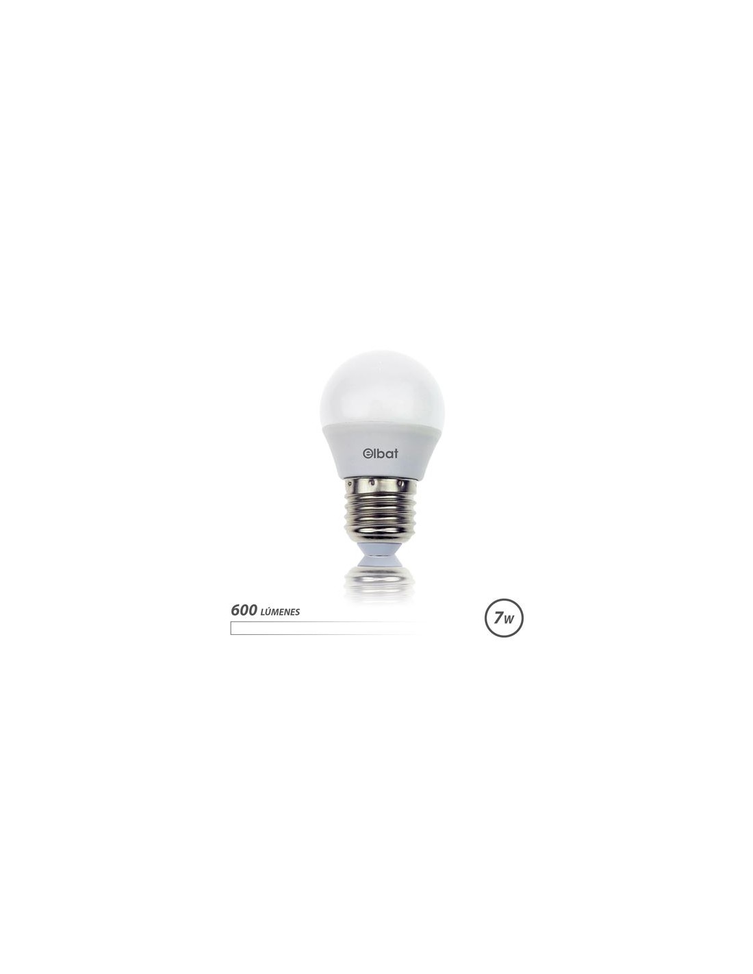 BOMBILLA LED G45 | 7W | 600LM | E27 | LUZ BLANCA | ELBAT