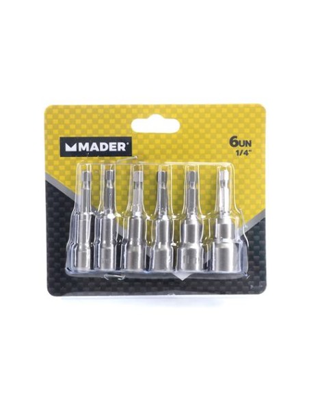 JUEGO DE 6 LLAVES DE VASOS MAGNÉTICO 1/4\" MADER