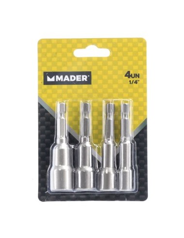 JUEGO DE 4 LLAVES DE VASOS MAGNÉTICO 1/4\" MADER