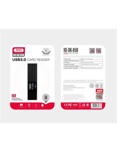 LECTOR DE TARJETAS 2 EN 1 USB 3.0 XO