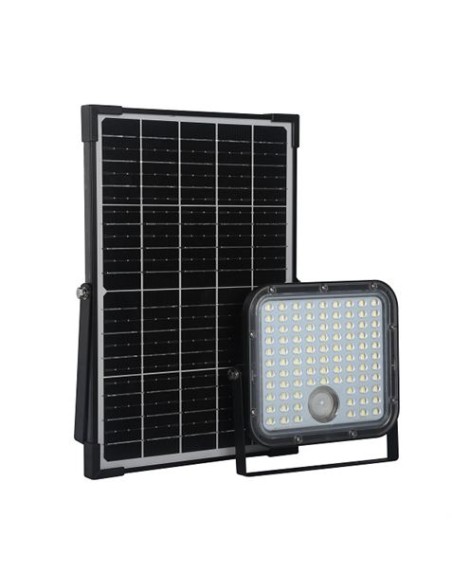 FOCO LED SOLAR 30W 4800LM CON SENSOR + MANDO ELBAT