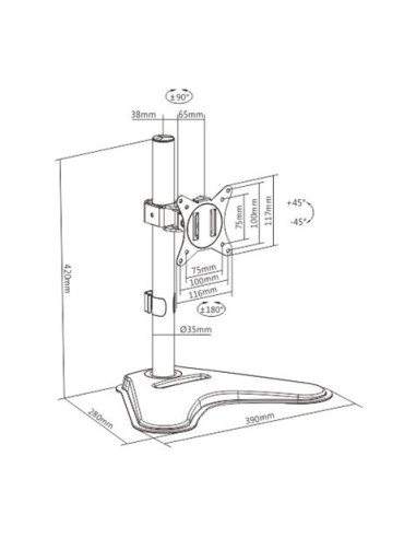 SOPORTE DE MESA CON BASE PARA 1 MONITOR 17\"-32\" CROMAD