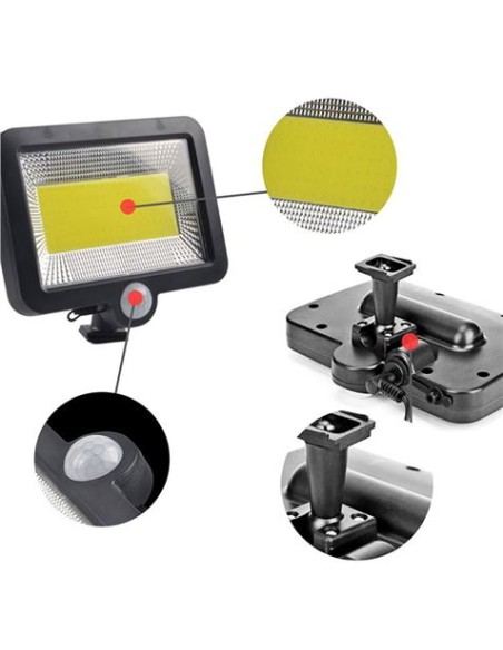FOCO SOLAR CON SENSOR + MANDO 1000LM ELBAT