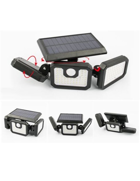 FOCO SOLAR TRIPLE CON SENSOR 800LM ELBAT