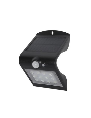 APLIQUE LED SOLAR 1.5W 220LM DOBLE ILUMINACIÓN NEGRO ELBAT