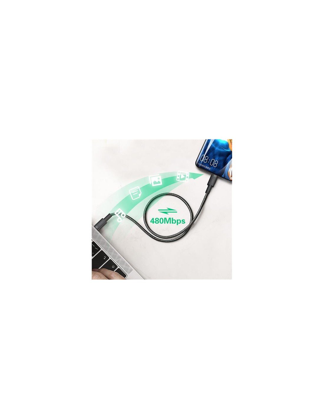 CABLE NBQ199 TIPO C 100W | NEGRO 1.5MTR XO