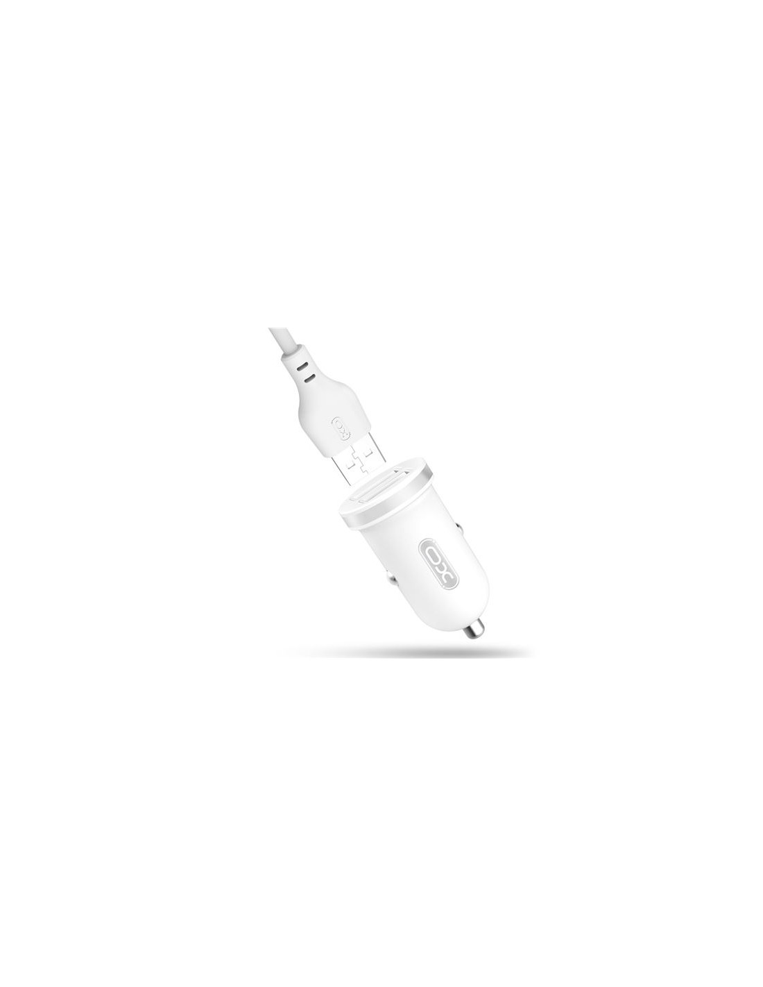 PACK CARGADOR MECHERO TZ08 2.1A + CABLE TIPO MICRO USB BLANCO XO