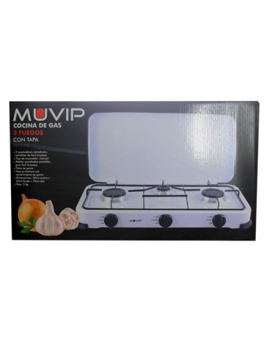 COCINA DE GAS 3 FUEGOS BLANCA MUVIP