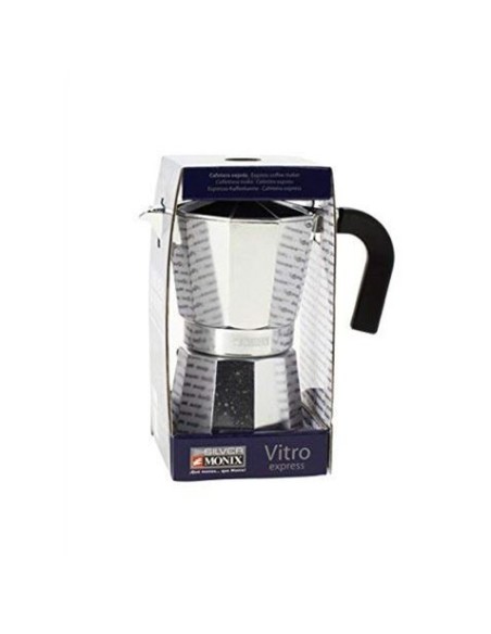 CAFETERA VITRO EXPRES 6 TAZAS ALUMINIO ANTIADHERENTE CALDERIN SIN CANTOS