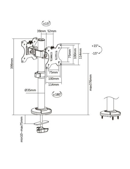 SOPORTE PARA MOSTRADOR 2 MONITORES 17\"-32\" CROMAD