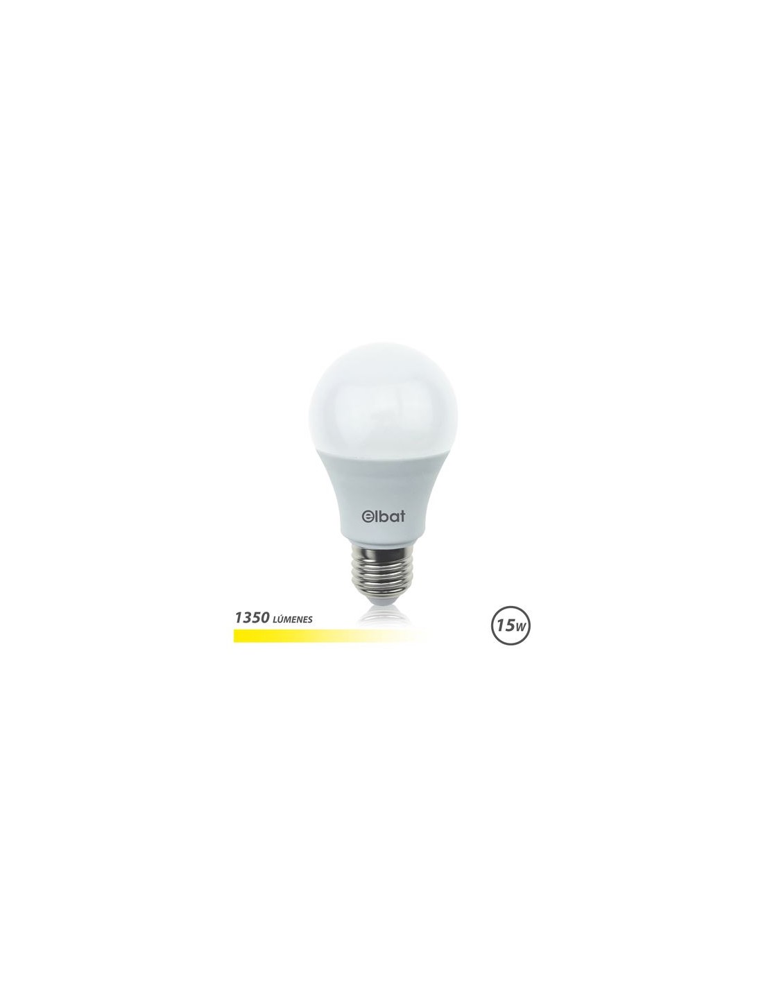 BOMBILLA LED A60 | 15W | 1350LM | E27 | LUZ CALIDA | ELBAT