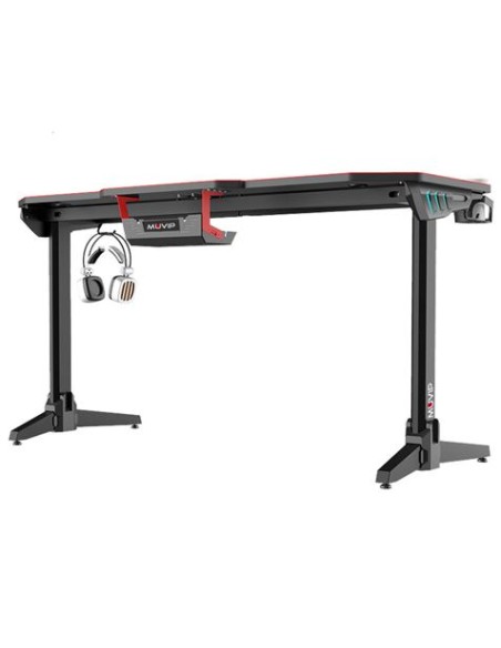 MESA GAMING PRO800 XL FIBRA CARBONO | LUZ RGB | ALFOMBRILLA 140CM MUVIP