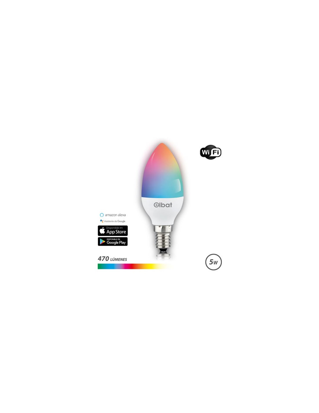 BOMBILLA LED SMART WIFI VELA C37 E14 5W 470LM RGB