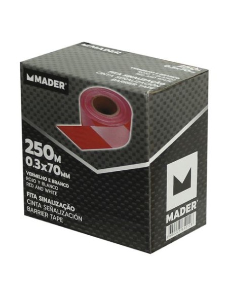 CINTA DE SEÑALIZACION ROJO-BLANCO 250Mtrs.X7Cm. MADER