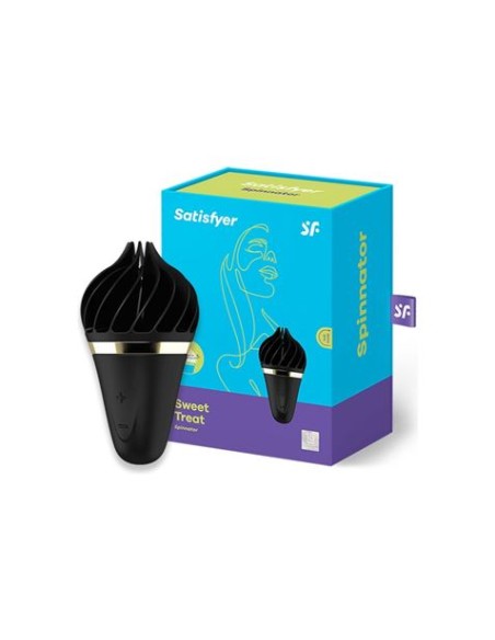 ESTIMULADOR DE CLITORIS SWEET TREAT LAYON NEGRO/ORO SATISFYER