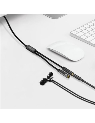 CABLE NBR197 MINI JACK A 2 MINI JACK HEMBRAS AUDIO + MICROFONO XO