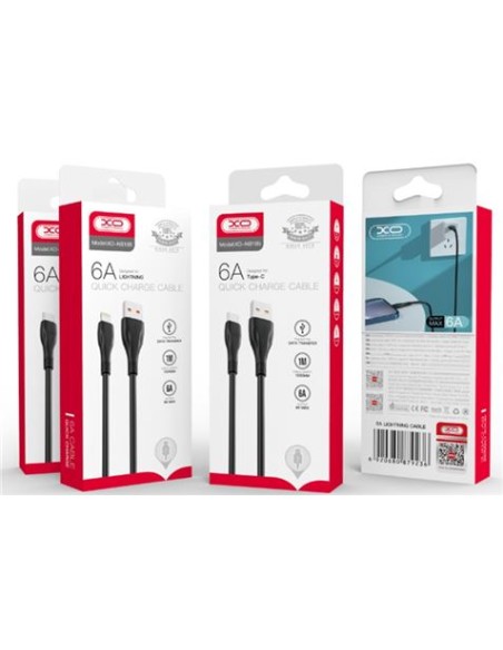 CABLE NB185 CARGA RAPIDA USB - MICRO USB | 6A | 1 METRO | NEGRO XO