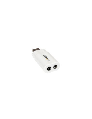 StarTech.com ICUSBAUDIO Tarjeta de Sonido Estéreo USB Externa Adaptador Conversor Blanco