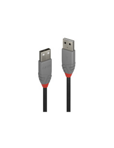 Lindy 36691 cable USB USB 2.0 0,5 m USB A 0,48 Gbit/s Negro, Gris