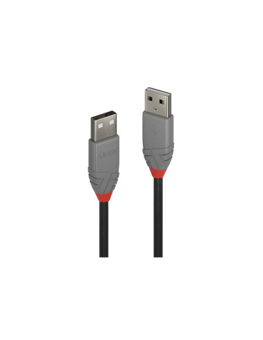 Lindy 36691 cable USB USB 2.0 0,5 m USB A 0,48 Gbit/s Negro, Gris