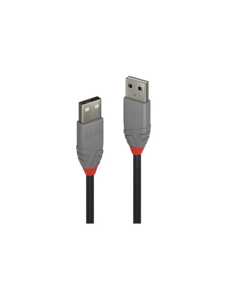 Lindy 36691 cable USB USB 2.0 0,5 m USB A 0,48 Gbit/s Negro, Gris