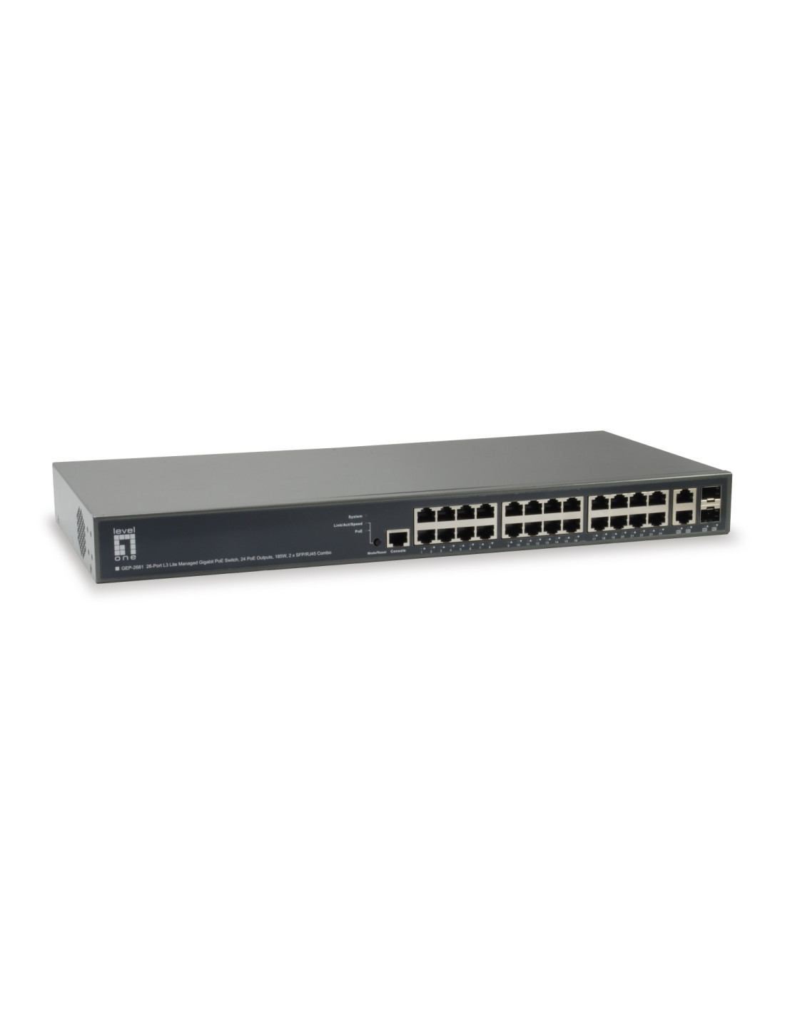 LevelOne GEP-2681 switch Gestionado L3 Gigabit Ethernet (10/100/1000) Energía sobre Ethernet (PoE) Negro