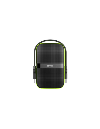 DISCO 2.5 SP HD A60 EXTERNO 1TB USB RESISTENTE AGUA NEGRO VERDE  SP010TBPHDA60S3K