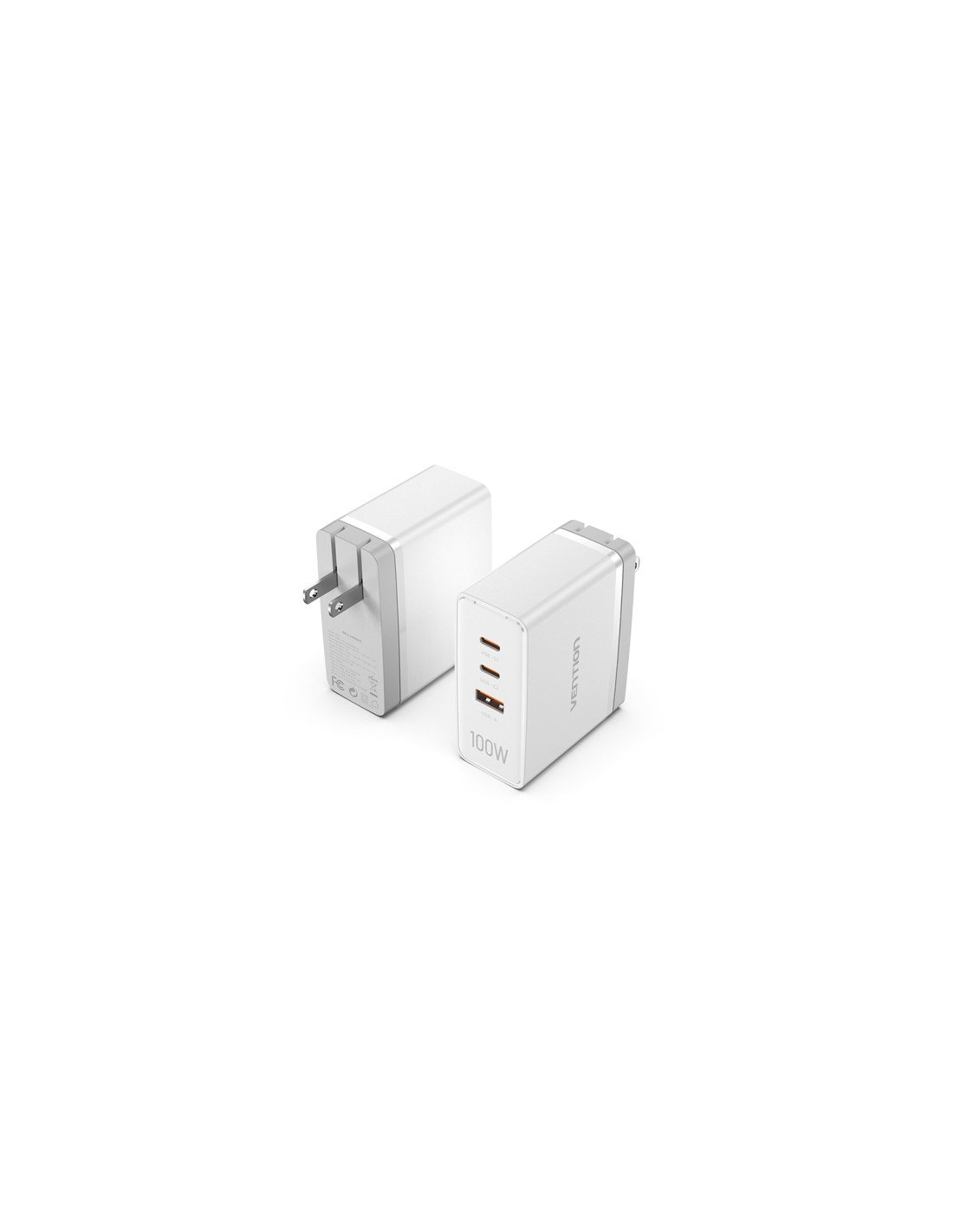 Vention Cargador de Pared FEGW0-EU/ 2xUSB Tipo-C/ 1xUSB/ 100W