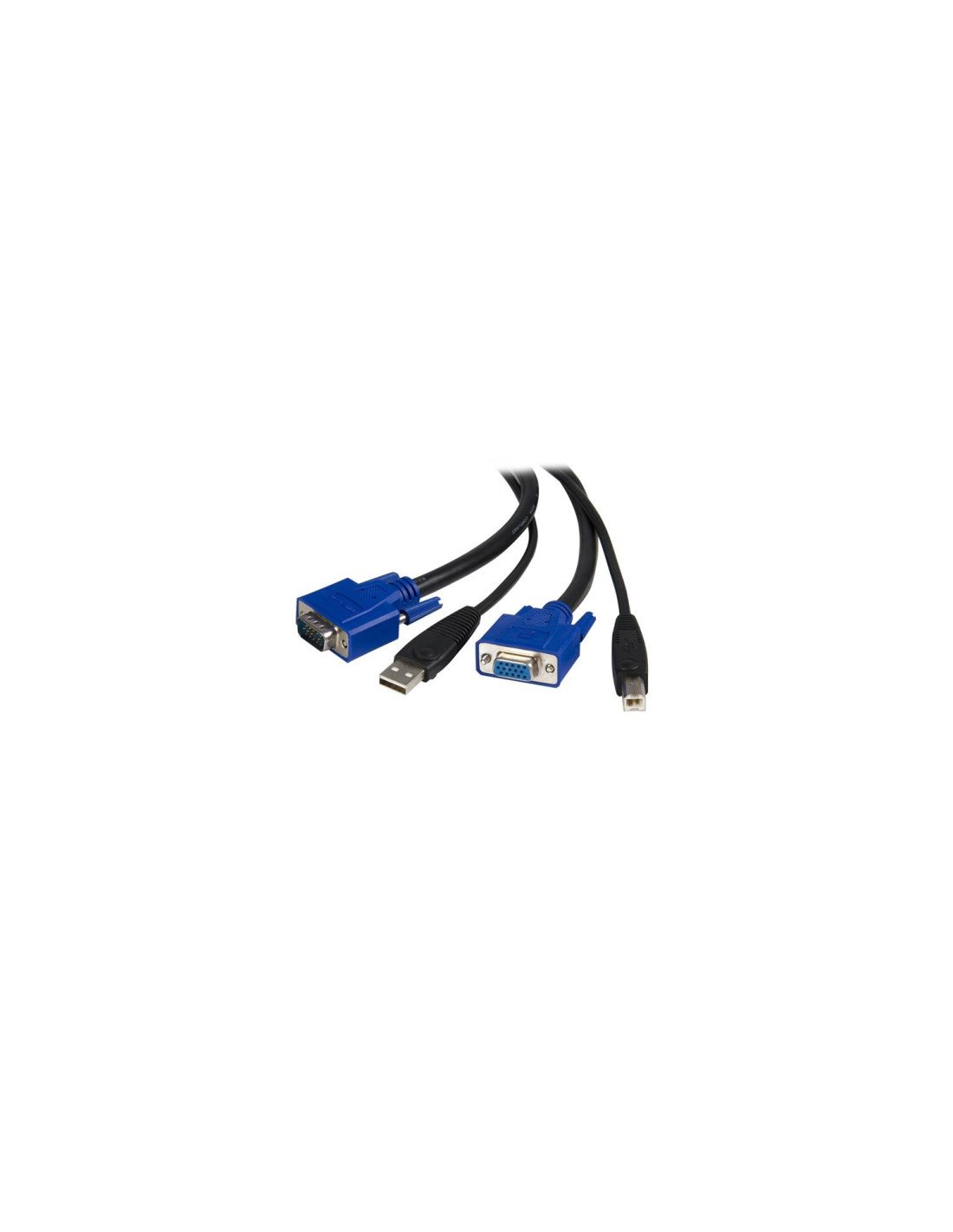 StarTech.com Cable KVM de 1.8m Todo en Uno VGA USB A USB B HD15 - 6ft Pies 2 en 1 - Negro