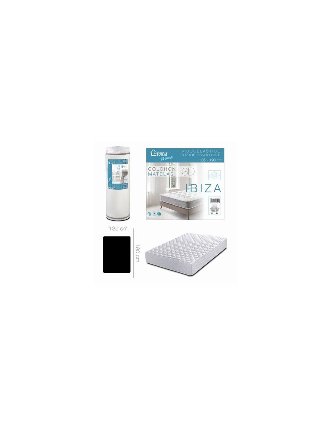 COLCHON VISCOELASTICO IBIZA 135X190 URBAN LIVING