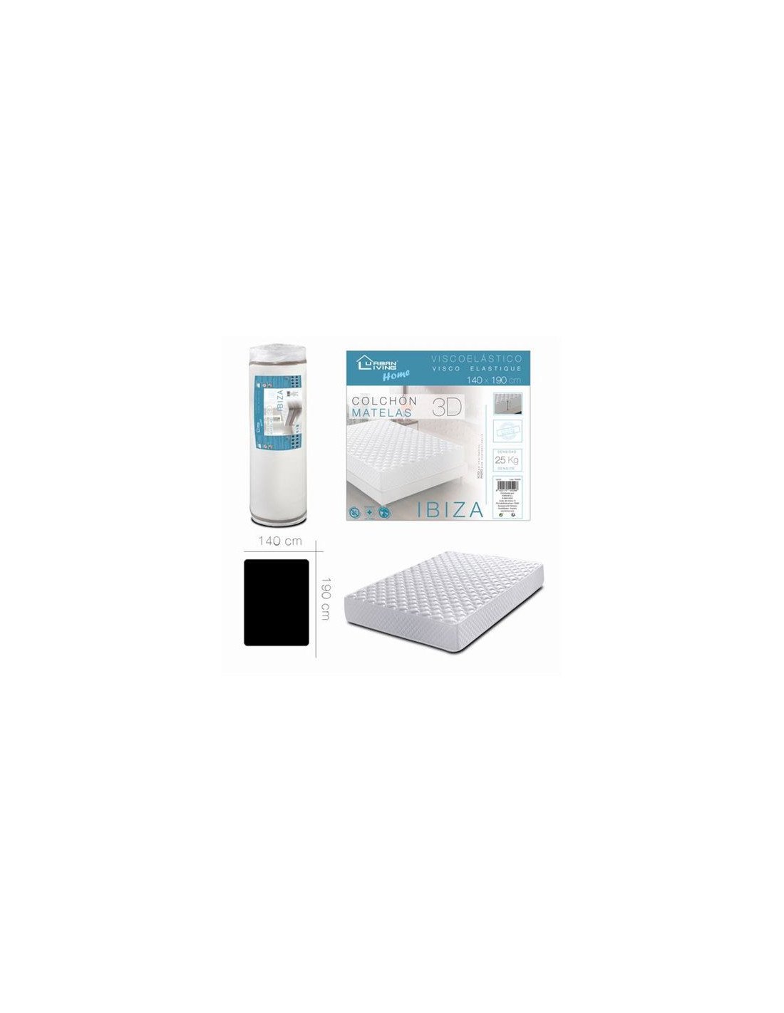 COLCHON VISCOELASTICO IBIZA 140X190 URBAN LIVING