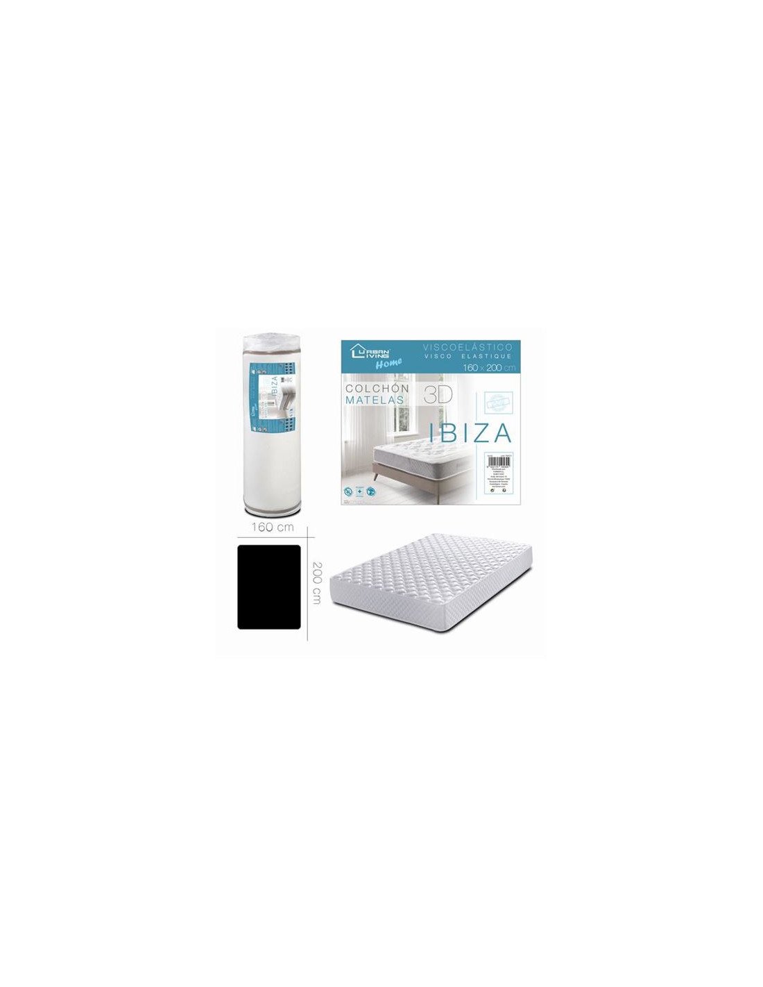 COLCHON VISCOELASTICO IBIZA 160X200 URBAN LIVING