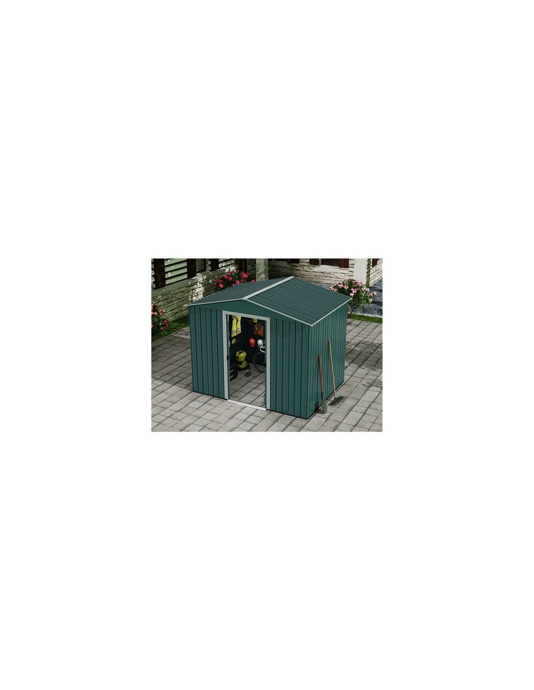 CASETA DE METAL | PUERTAS CORREDERAS 185.5X245X208CM (4.5M2) VERDE SUNGARDE