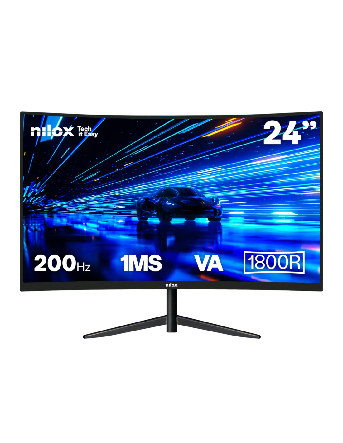 Nilox MONITOR 23 8 CURVO 200HZ HDMI DP pantalla para PC 60,5 cm (23.8") 1920 x 1080 Pixeles Full HD LCD Negro