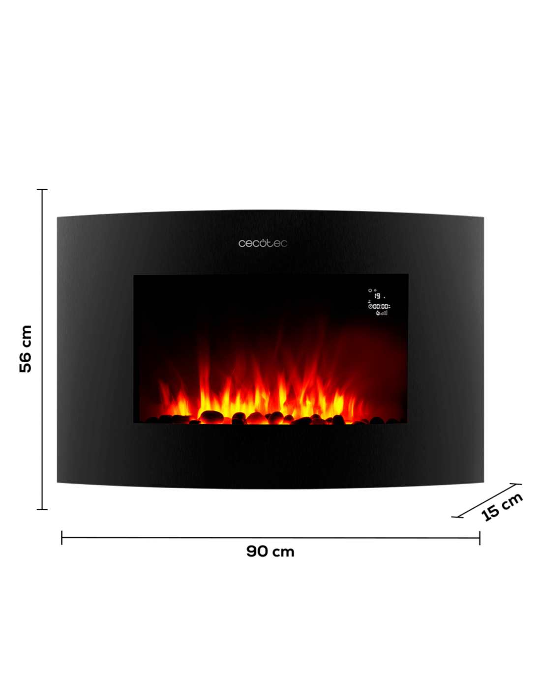 Chimenea el?ctrica ReadyWarm 3550 Curved Flames Connected