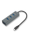 Hub i-tec metal usb tipo-c 4puertos usb 3.2 gen 1 gris C31HUBMETAL403