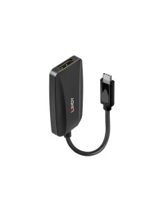 Lindy 43337 adaptador de cable de vÍ­deo 0,13 m USB Tipo C DisplayPort Negro