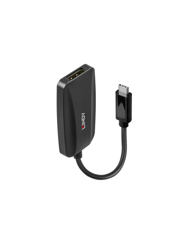 Lindy 43337 adaptador de cable de vÍ­deo 0,13 m USB Tipo C DisplayPort Negro