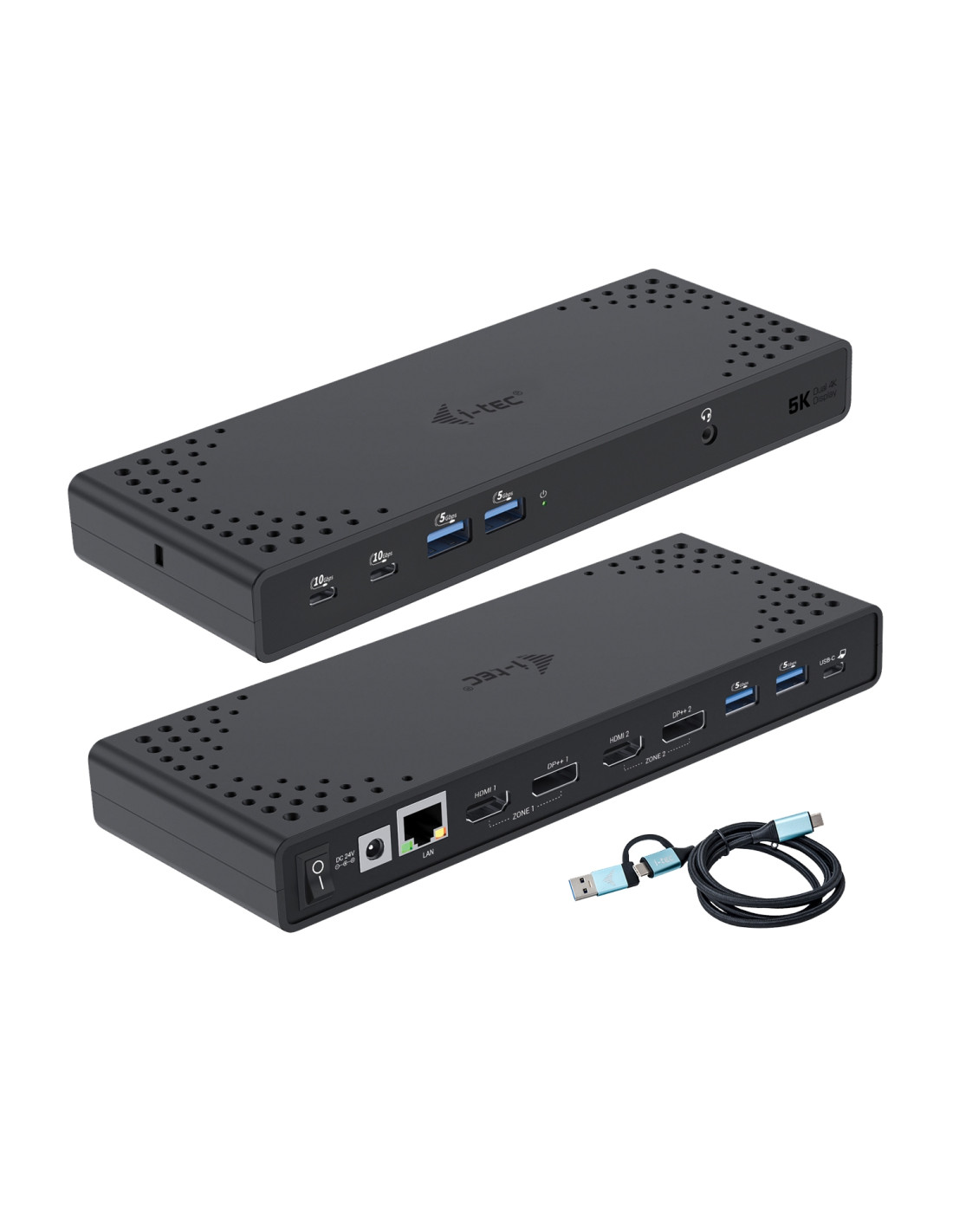 i-tec USB 3.0 / USB-C / Thunderbolt 3 Dual Display Docking Station Gen2 + Power Delivery 100W