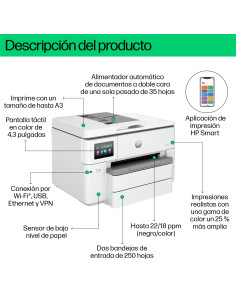 HP OfficeJet Pro 9730e Inalámbrico All-in-One Color Impresora,