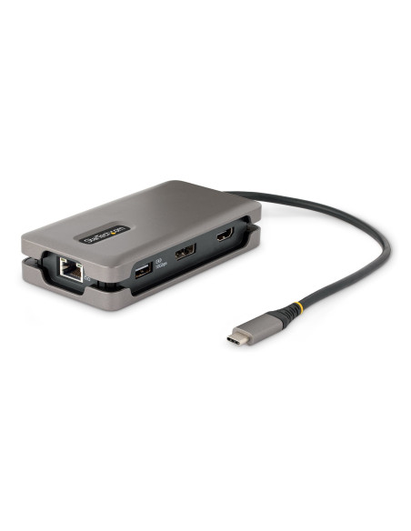StarTech.com Adaptador Multipuertos USB-C - HDMI/DP 4K a 60Hz - Hub Ladrón USB de 3 Puertos - Power Delivery de Paso de 100W - 
